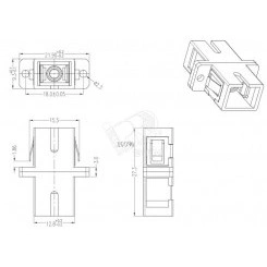 Адаптер оптический проходной SC/PC-SC/PC MM корпус пластиковый бежевые и черные колпачки Адаптер оптический проходной SC/PC-SC/PC MM корпус пластиковый бежевые и черные колпачки
