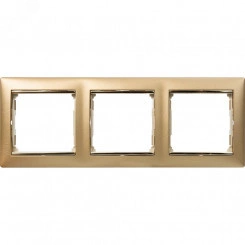 VALENA Рамка 3 поста горизонтальная матовое золото VALENA Рамка 3 поста горизонтальная матовое золото