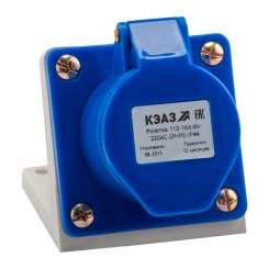 Розетка 123 32А 220В AC 2P+PE 6ч для монтажа на поверхность IP44 КЭАЗ 222747 Розетка 123 32А 220В AC 2P+PE 6ч для монтажа на поверхность IP44 КЭАЗ 222747