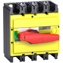 Выключатель-разъединитель INS320 3п красная рукоятка/желтая панель