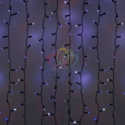 Гирлянда профессиональная Светодиодный Дождь 2х3м эффект мерцания черный провод 220В синий