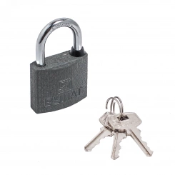 Замок навесной с цилиндровым механизмом секрета, БУЛАТ ВС 364 серый Замок навесной с цилиндровым механизмом секрета, БУЛАТ ВС 364 серый