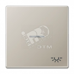 Клавиша для выключателя с подсветкой и символом освещение благородная сталь Клавиша для выключателя с подсветкой и символом освещение благородная сталь