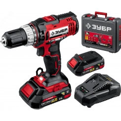Дрель-шуруповерт ударная 18В, 2 АКБ (2Ач), в кейсе
