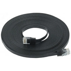 Шнур коммутационный ITK плоский кат.6 UTP 7м чёрный