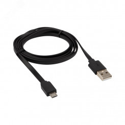 Кабель USB-micro USB, 2,4A, PVC, black, 1m