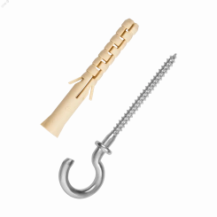 Крюк-шуруп 4,5х85 оцинкованный, с манжетой (2 шт.) Крюк-шуруп 4,5х85 оцинкованный, с манжетой (2 шт.)