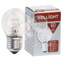 Лампа накаливания декоративная ДШ 60Вт 230В Е27 (шар) цветная упаковка