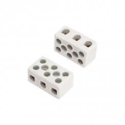 Клемма керамическая винтовая КВ 10 кв мм 3 пары контактов с крепежным отверстием Клемма керамическая винтовая КВ 10 кв мм 3 пары контактов с крепежным отверстием