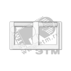 Рамка 2 поста с полем для надписи белая Рамка 2 поста с полем для надписи белая