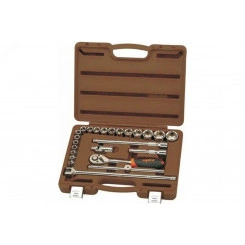 Набор головок торцевых с аксессуарами 1/2''DR, 8-32 мм, 24 предмета Набор головок торцевых с аксессуарами 1/2''DR, 8-32 мм, 24 предмета