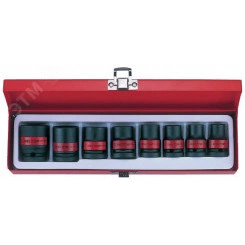 Набор ударных торцевых головок 1/2', шестигранные, 3/8'-5/16' мм, 8 предметов Набор ударных торцевых головок 1/2', шестигранные, 3/8'-5/16' мм, 8 предметов