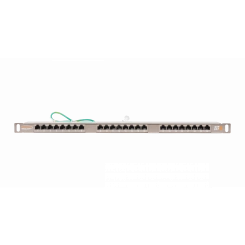 Панель 19'', 0,5U, 24 порта, Кат.6, RJ45/8P8C, экран., металлик Панель 19'', 0,5U, 24 порта, Кат.6, RJ45/8P8C, экран., металлик