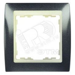 Рамка на 4 поста, S82, серый гранит - сл.кость Рамка на 4 поста, S82, серый гранит - сл.кость