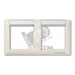 Рамка 2 поста с полем для надписи слоновая кость Рамка 2 поста с полем для надписи слоновая кость