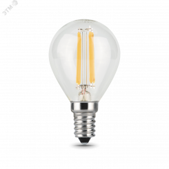 Лампа светодиодная LED 7 Вт 550 Лм 2700К теплая Е14 Шар Filament Gauss