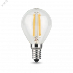 Лампа светодиодная LED 7 Вт 550 Лм 2700К теплая Е14 Шар Filament Gauss