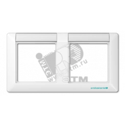 Рамка 2 поста с полем для надписи белая Рамка 2 поста с полем для надписи белая