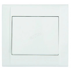 Выключатель одноклавишный, проходной, белый