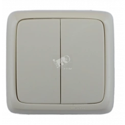 Выключатель двухклавишный наружный с изоляционной пластиной слоновая кость 10А Выключатель двухклавишный наружный с изоляционной пластиной слоновая кость 10А