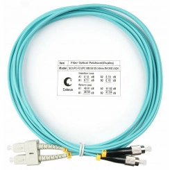 Шнур оптический duplex 3м SC-FC 50/125 mm OM3 LSZH FOP-50-SC-FC-3m Шнур оптический duplex 3м SC-FC 50/125 mm OM3 LSZH FOP-50-SC-FC-3m
