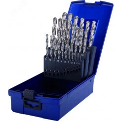 Набор сверл по металлу, индустриальное, 25 пр., d 1.0-13.0 мм x 0.5, DIN 338, HSS-GK, Тип N