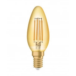 Лампа светодиодная филаментная LED 4Вт Е14 2500K 410лм свеча золото 230V FIL CL В (замена 35Вт) OSRAM Vintage 1906