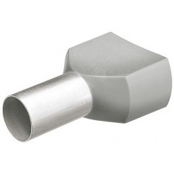 Гильзы сдвоенные контактные с пластиковым изолятором серые 2x400 мм (AWG 2x11) 100 шт L-23 мм KN-9799375