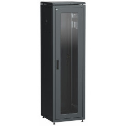 Шкаф сетевой 19дюйм ITK LINEA N 47U 600х800 мм стеклянная передняя дверь, задняя металлическая черный