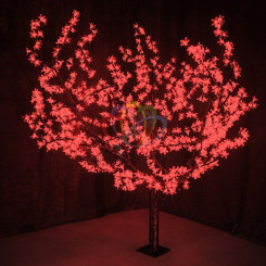 Фигура уличная светодиодная Дерево Сакура H1.5м диаметр кроны 1.8м красное IP54 понижающий трансформатор в комплекте