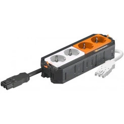 Рамка 4-модульная с розетками 2 белые, 2 оранжевые, 250 V, 16 A, 2P+E, штекер WINSTA MIDI