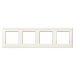 ECO Рамка 4-кратная для вертикальной и горизонтальной установки слоновая кость ECO Рамка 4-кратная для вертикальной и горизонтальной установки слоновая кость