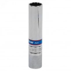 Головка свечная двенадцатигранная 3/8', 14 мм, L = 90 мм, резиновый фиксатор Головка свечная двенадцатигранная 3/8', 14 мм, L = 90 мм, резиновый фиксатор