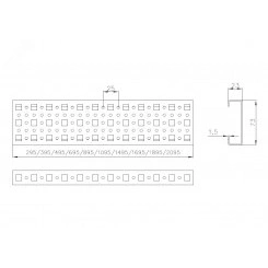 Шина монтажная 23х73 с держателем для шкафов EMS высота/ширна/глубина 1000 мм