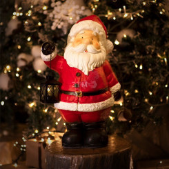 Керамическая домашняя фигурка Дед Мороз с фонарем 29х21х46.5 см