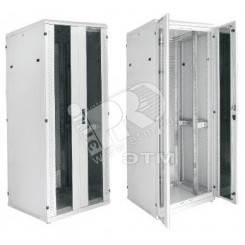 Шкаф серверный 19' 33U 800х1000мм передняя двухстворчатая перфорированная дверь/задняя перфорированная серый