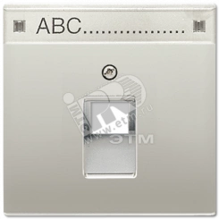 Крышка для ординарной телефонной и компютерной розетки UAE с полем для надписи благородная сталь Крышка для ординарной телефонной и компютерной розетки UAE с полем для надписи благородная сталь