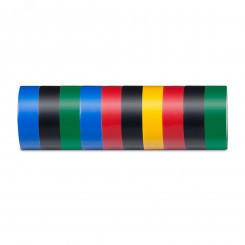 Изолента ПВХ 0,13х15мм 10м разноцветная (комплект 10шт) Stekker