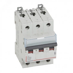 Выключатель автоматический трехполюсный 50А D DX3 6кA/10кA Выключатель автоматический трехполюсный 50А D DX3 6кA/10кA