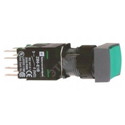 Кнопка 16мм зеленая с возвратом квадратная Кнопка 16мм зеленая с возвратом квадратная