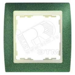 Рамка на 4 поста, S82, зеленая текстура - сл.кость Рамка на 4 поста, S82, зеленая текстура - сл.кость