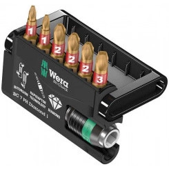 Набор бит с битодержателем Bit-Check 7 PH Diamond 1 алмазное покрытие 7 предметов