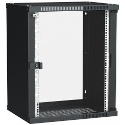 Шкаф LINEA WE 15U 600x450мм дверь стекло черный