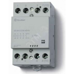 Модульный контактор 63А, 4 NO, катушка 120В AC/DC, Механический индикатор, Контакты AgSnO2