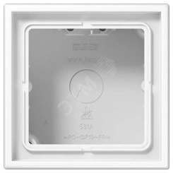 Коробка для накладного монтажа с негорючим основанием 1-я  для горизонтальной/вертикальной установки  в комплекте с рамкой  для установки устройств и накладок серии LS990  Материал- дуропласт  Цвет- белый