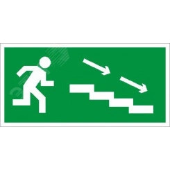 Пиктограмма ПЭУ 004 По лестнице вниз направо 335х165 (2шт)
