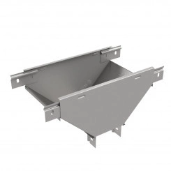 Т-ответвитель переходник 100х600-300 мм верт. c разворотом трассы на 90 гр. ПЛЮС (нижняя часть меньше исходной) Т-ответвитель переходник 100х600-300 мм верт. c разворотом трассы на 90 гр. ПЛЮС (нижняя часть меньше исходной)