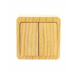 VIOLA Выключатель проходной двойной белёный дуб (12шт/144шт)