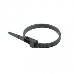 хомут-стяжкa нейлоновая усиленная с двойным горизонтальным замком 180x6,0 мм, черная, (1уп - 100шт)
