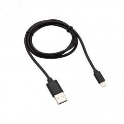 Кабель USB-Lightning 2 А, 1 м, черный ПВХ